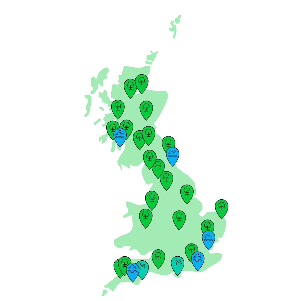 Map showing all Innovation Fund projects