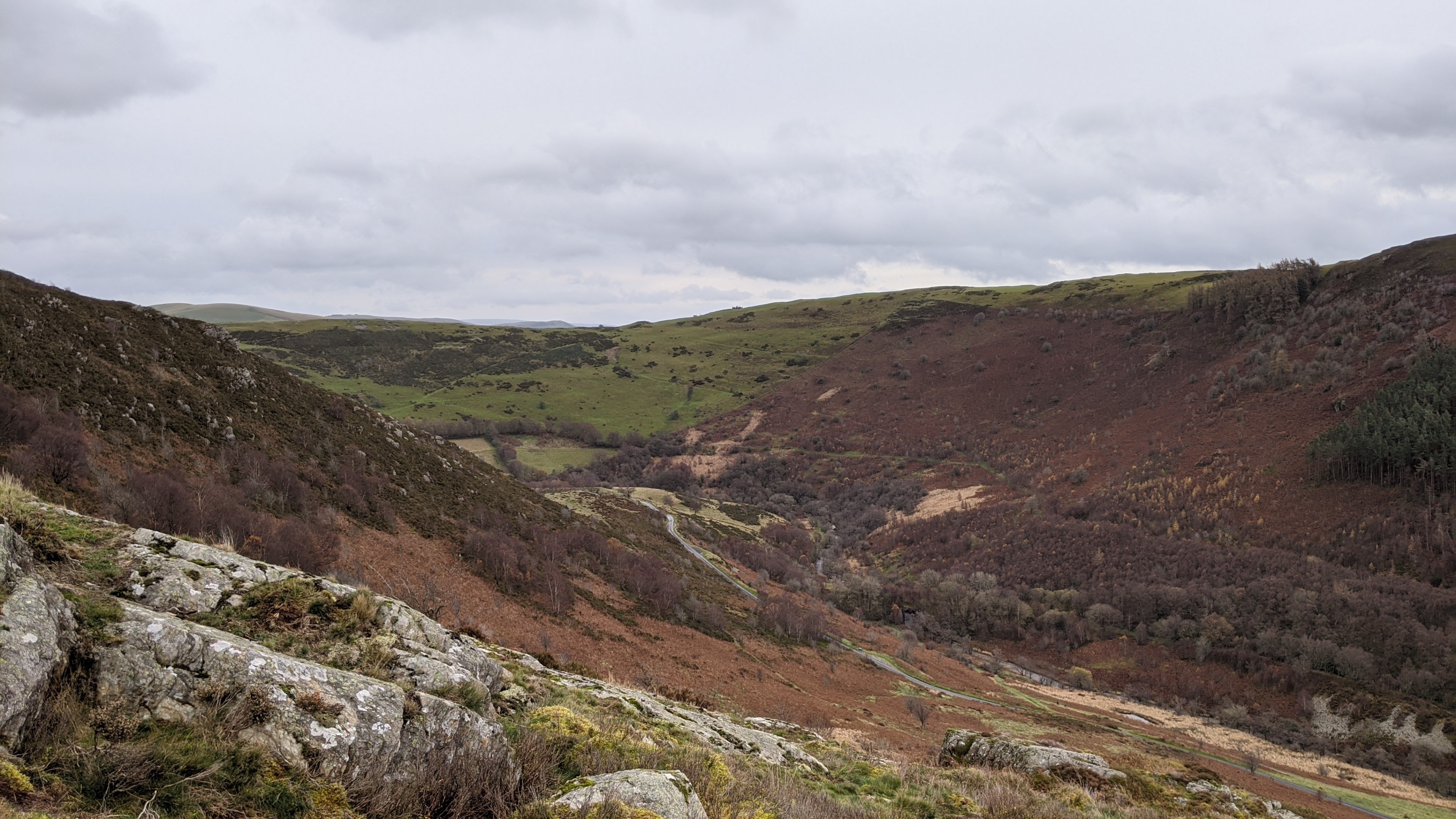 Cloudy valley landscape