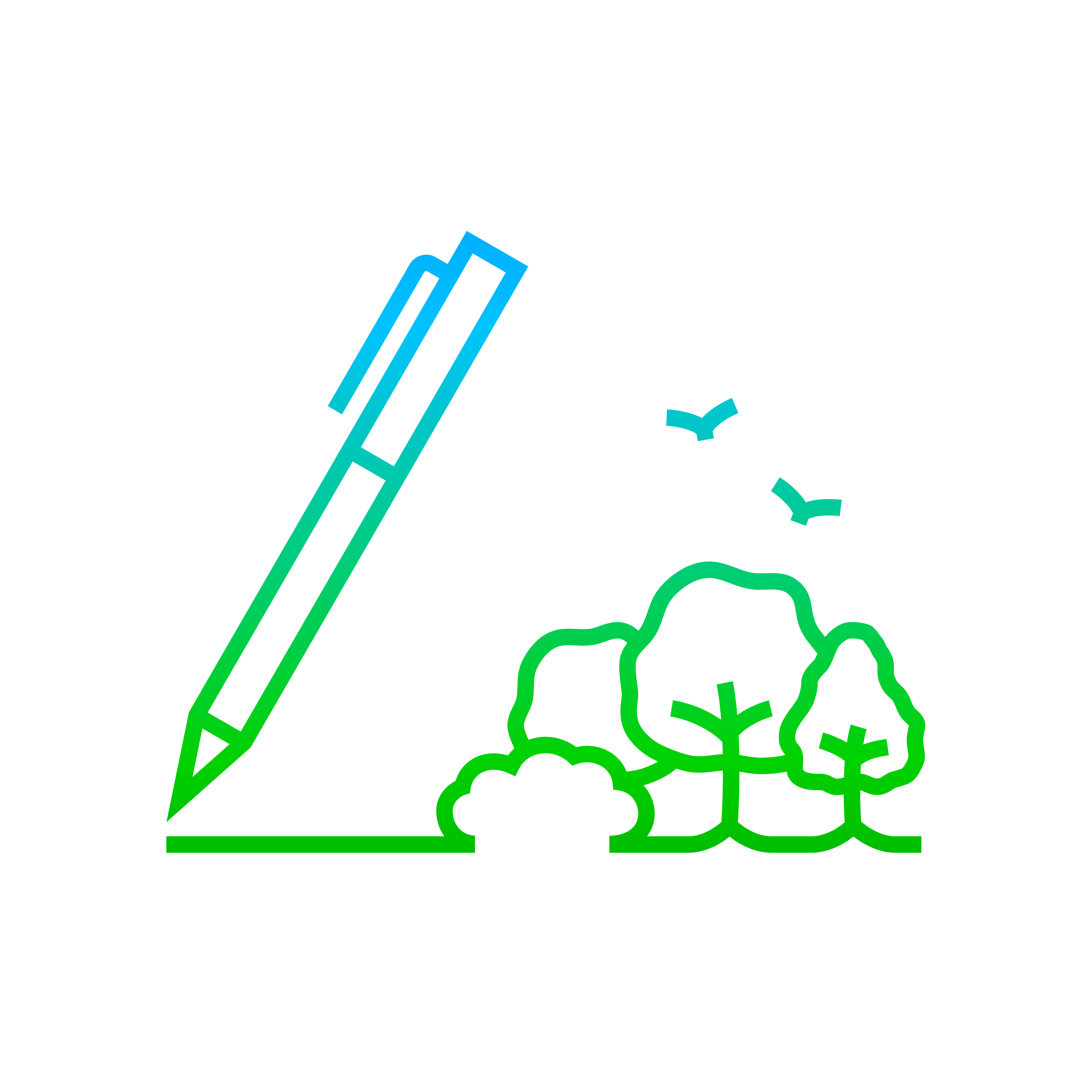 Pen and land icon