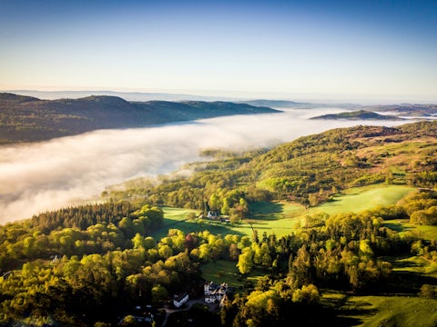 Green and misty valley