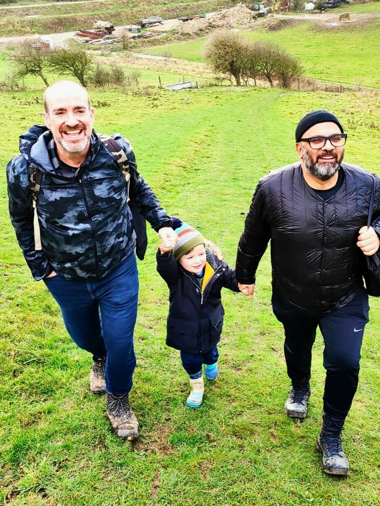 Two team members from Republic of Music on a fundraising hike
