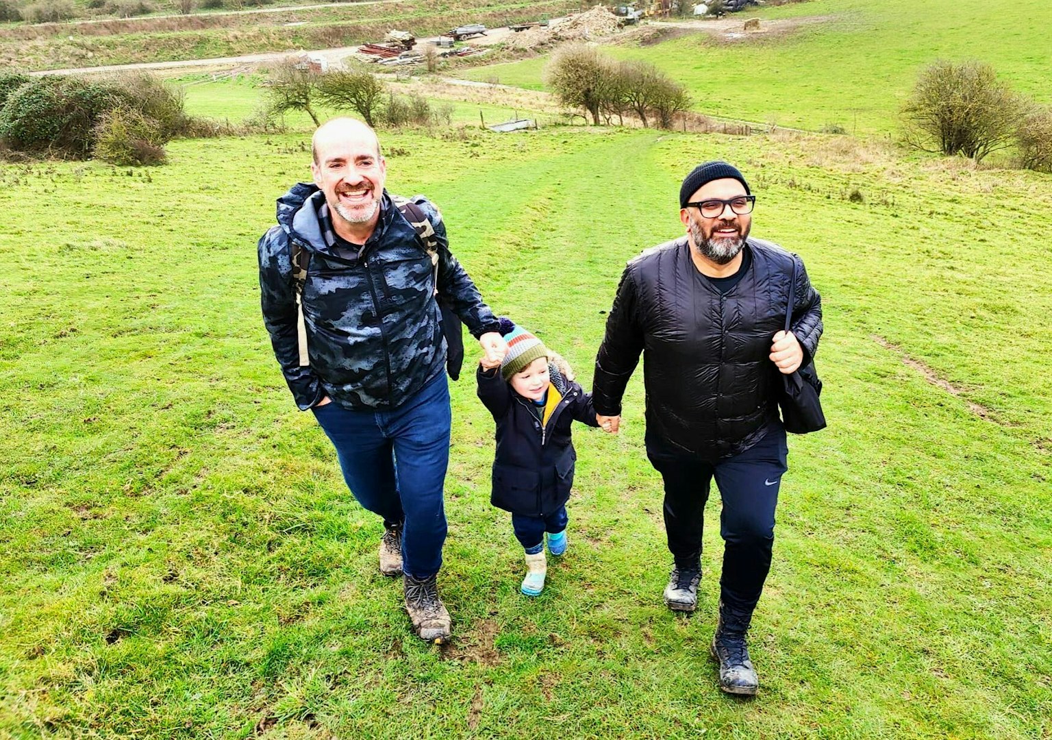 Two team members from Republic of Music on a fundraising hike