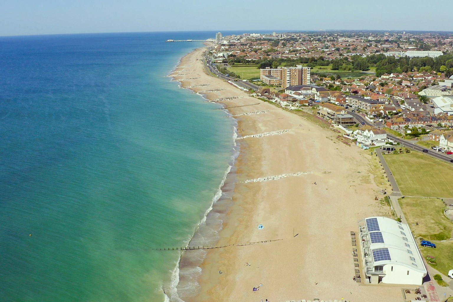 C Sussex Bay Aerial of Lancing seafront