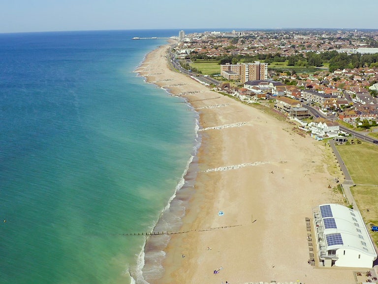 C Sussex Bay Aerial of Lancing seafront