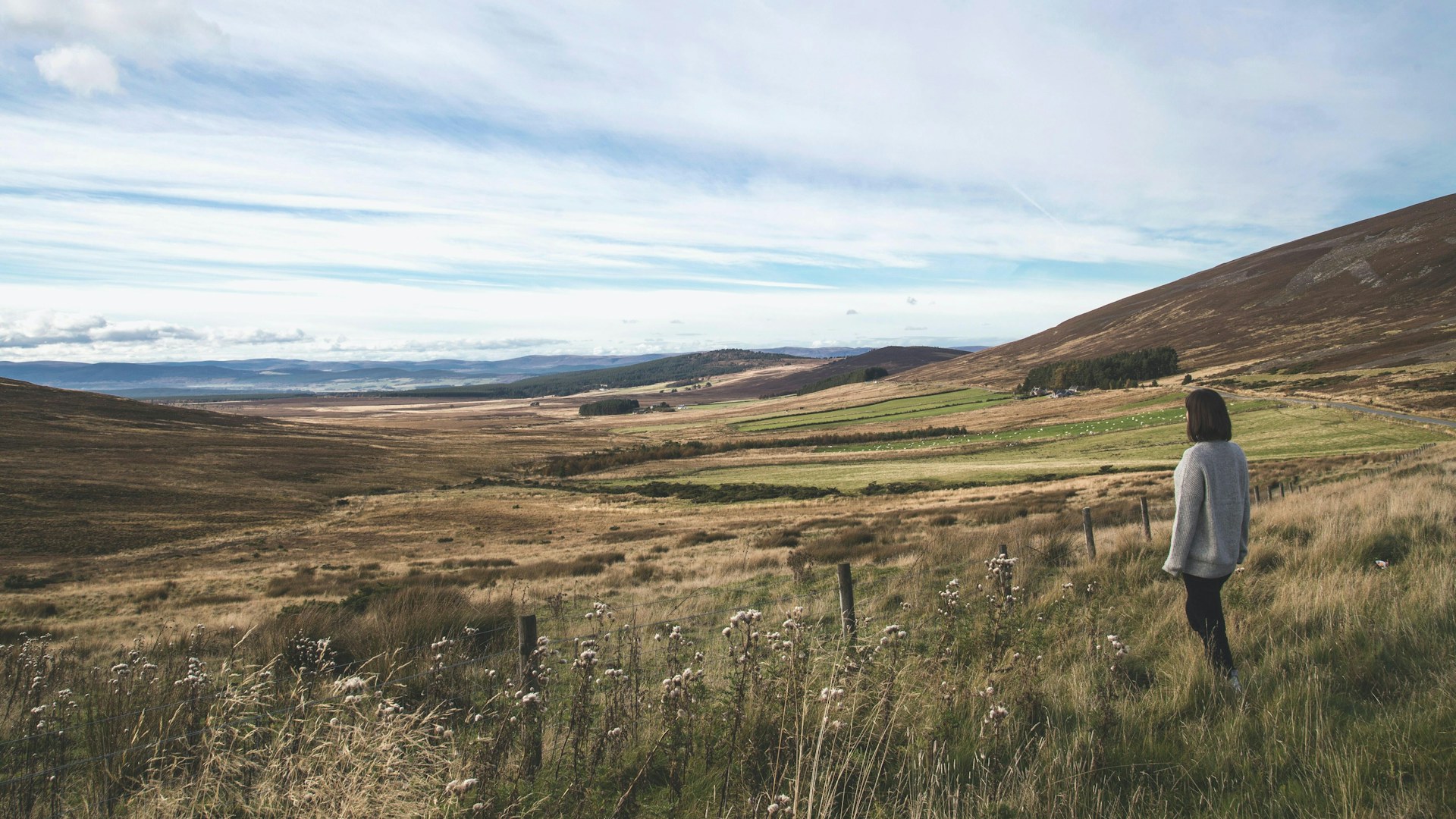 Woman looking across a landscape