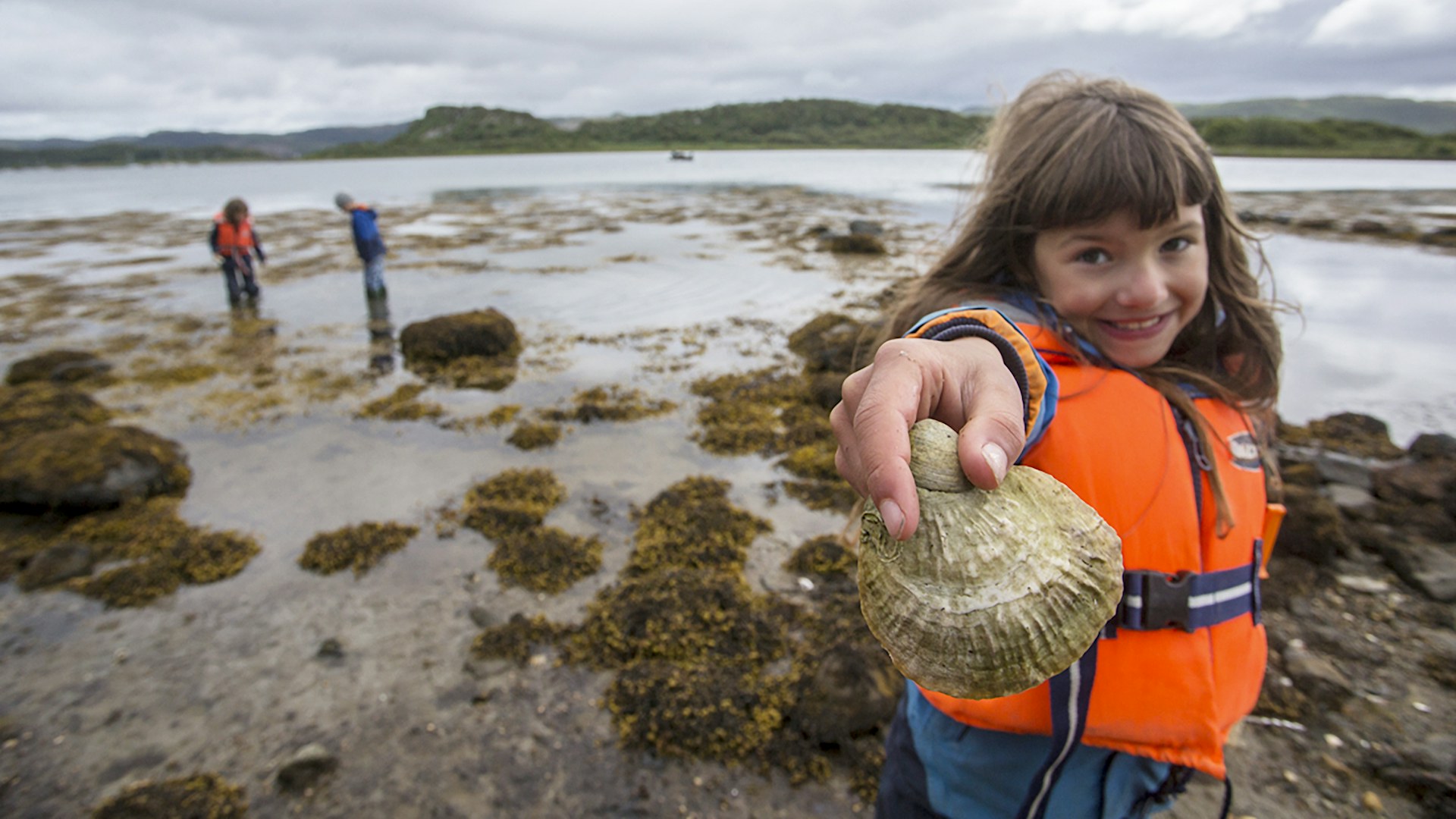 Child showing oyster as part of Seawilding's oyster reintroduction