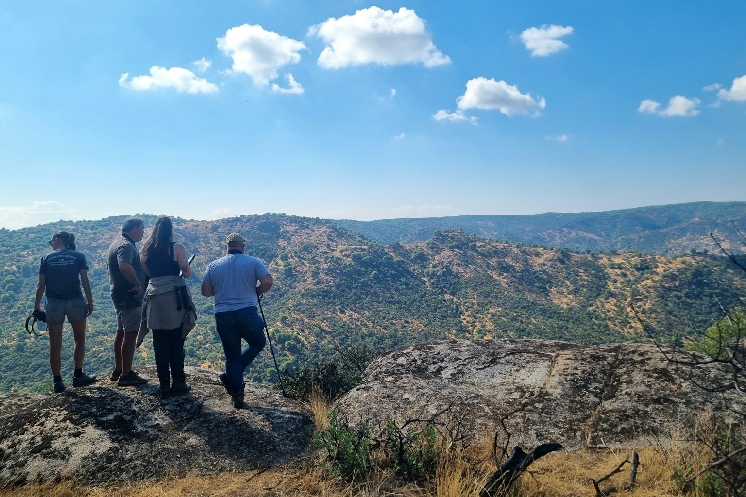 People looking over the plains in southern Spain