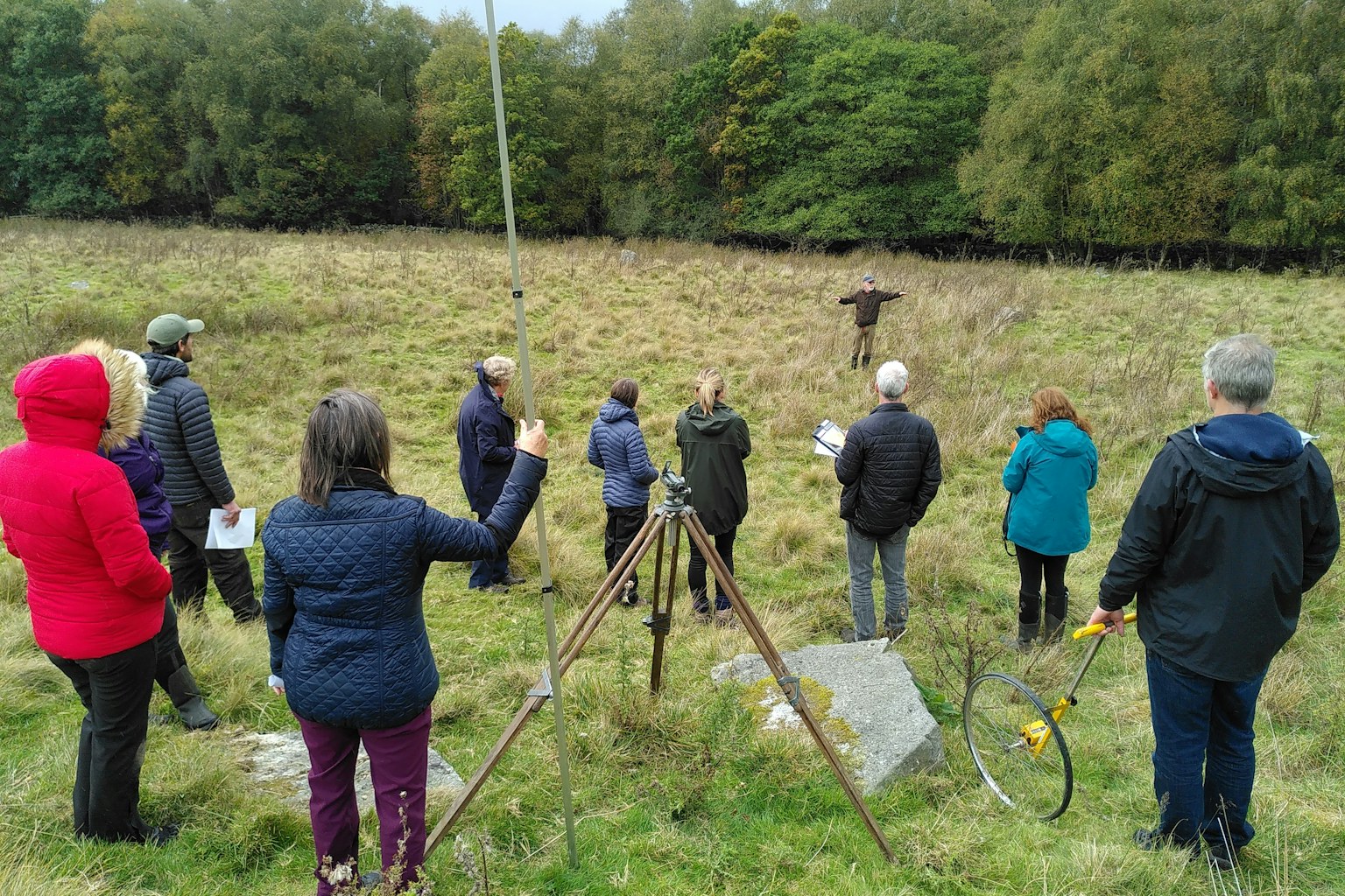 People in Yorkshire doing a pond surveying workshop