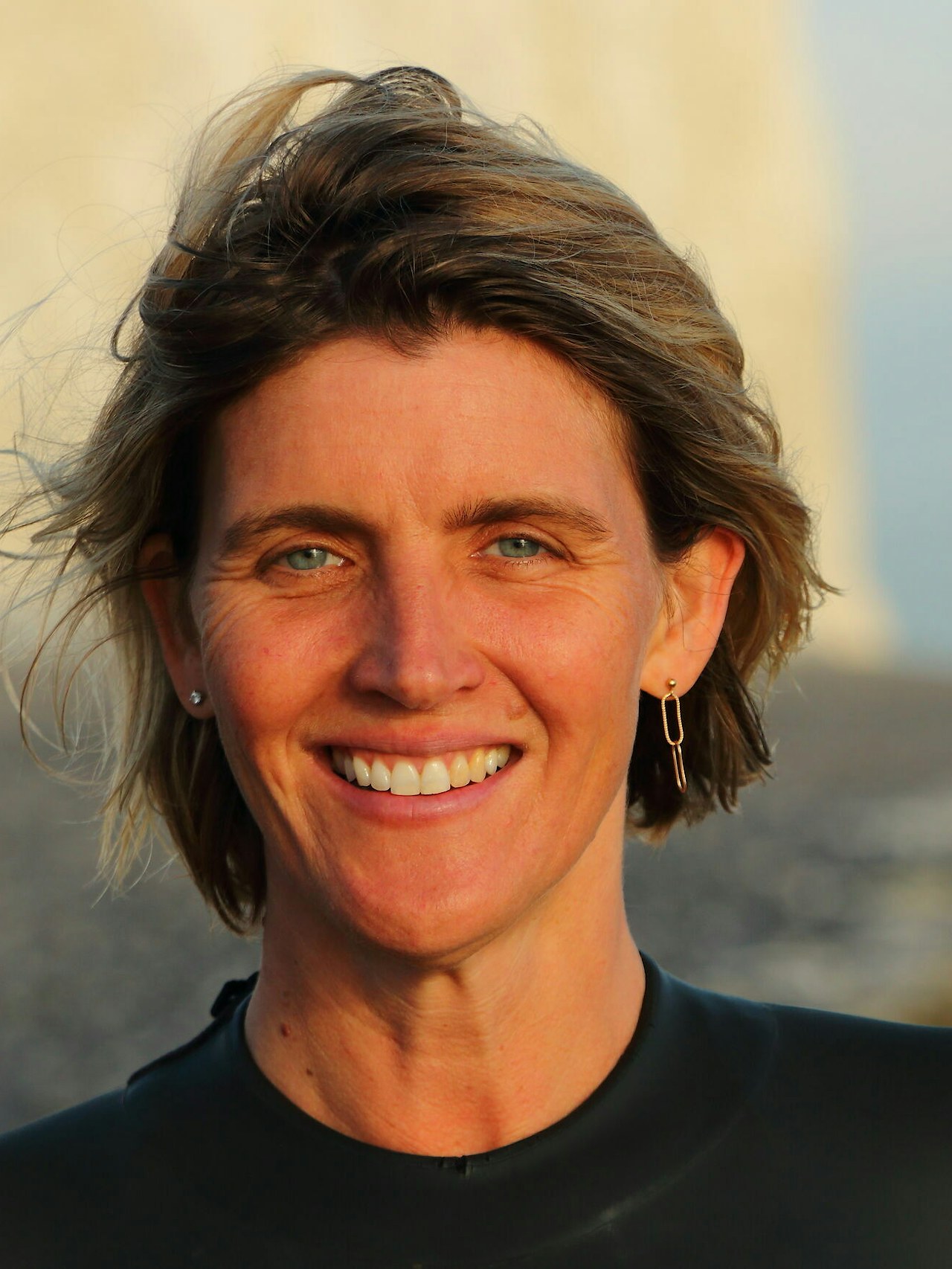 Sally Ashby by the Sussex cliffs